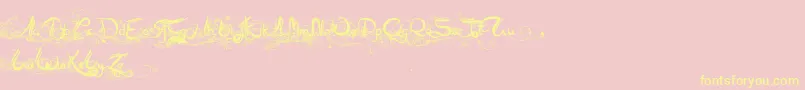 Arabia Font – Yellow Fonts on Pink Background