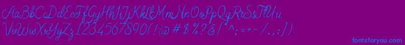 Arabian Script Font – Blue Fonts on Purple Background