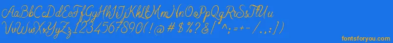 Police Arabian Script – polices orange sur fond bleu