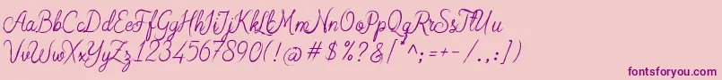 Arabian Script-Schriftart – Violette Schriften auf rosa Hintergrund