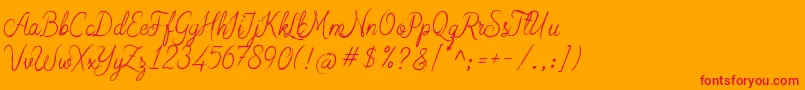 Fonte Arabian Script – fontes vermelhas em um fundo laranja
