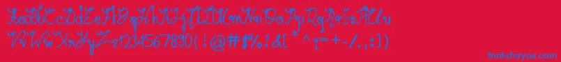 ArabicaVine-Schriftart – Blaue Schriften auf rotem Hintergrund