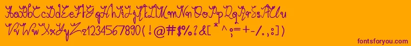 ArabicaVine-Schriftart – Violette Schriften auf orangefarbenem Hintergrund