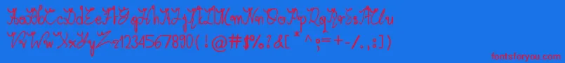 ArabicaVine-Schriftart – Rote Schriften auf blauem Hintergrund