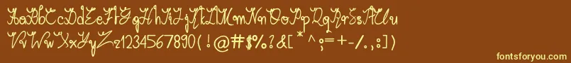 ArabicaVine-fontti – keltaiset fontit ruskealla taustalla