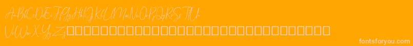 Arandalle Script Demo Font – Pink Fonts on Orange Background