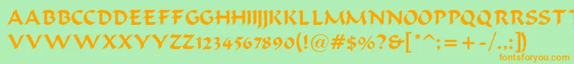 ViBodaciousHBumNormal Font – Orange Fonts on Green Background