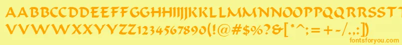 ViBodaciousHBumNormal Font – Orange Fonts on Yellow Background