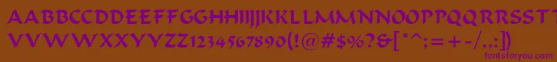 ViBodaciousHBumNormal Font – Purple Fonts on Brown Background