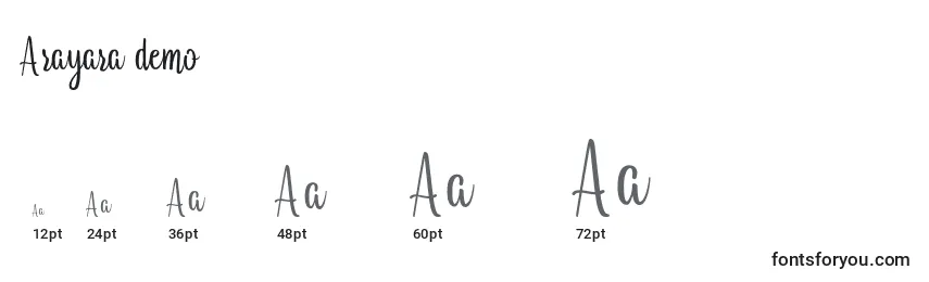 Arayara demo Font Sizes