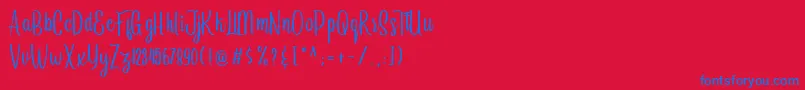 フォントArayara demo – 赤い背景に青い文字