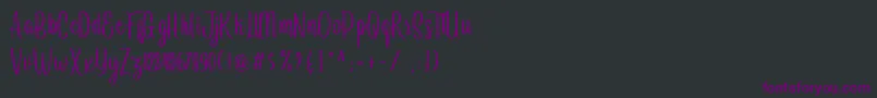 Fonte Arayara demo – fontes roxas em um fundo preto