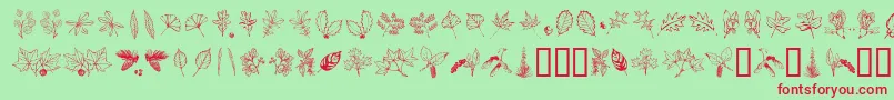 ARBOF    Font – Red Fonts on Green Background