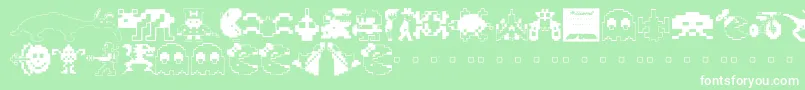 ARCADE   Font – White Fonts on Green Background