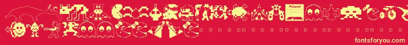 ARCADE   Font – Yellow Fonts on Red Background