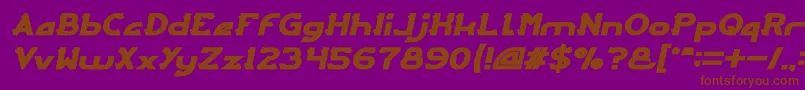 ARCADE Bold Italic Font – Brown Fonts on Purple Background