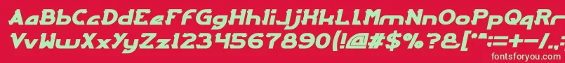 ARCADE Bold Italic Font – Green Fonts on Red Background