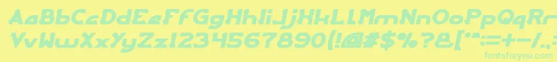 ARCADE Bold Italic Font – Green Fonts on Yellow Background