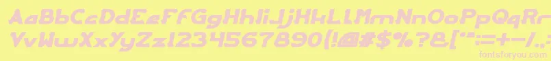 Police ARCADE Bold Italic – polices roses sur fond jaune