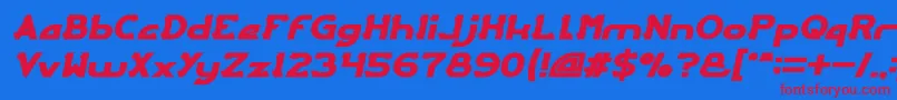ARCADE Bold Italic-Schriftart – Rote Schriften auf blauem Hintergrund
