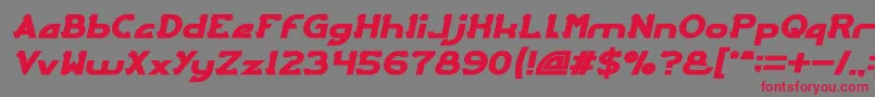 Police ARCADE Bold Italic – polices rouges sur fond gris