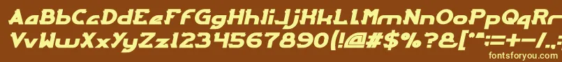 ARCADE Bold Italic Font – Yellow Fonts on Brown Background