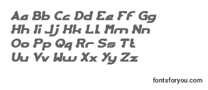 Überblick über die Schriftart ARCADE Bold Italic