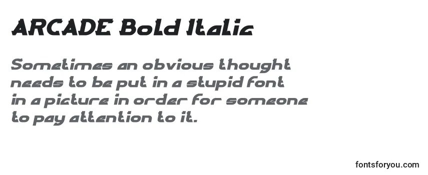 Przegląd czcionki ARCADE Bold Italic