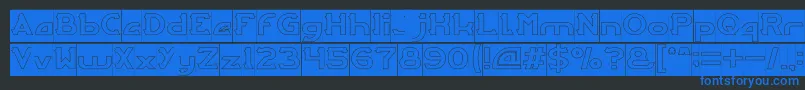 ARCADE Hollow Inverse Font – Blue Fonts on Black Background