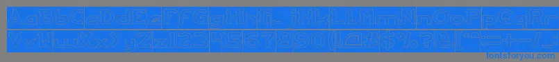 ARCADE Hollow Inverse-Schriftart – Blaue Schriften auf grauem Hintergrund