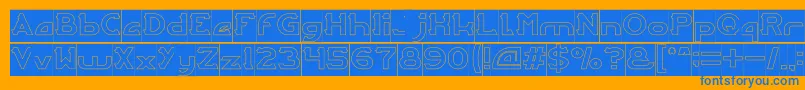 ARCADE Hollow Inverse Font – Blue Fonts on Orange Background