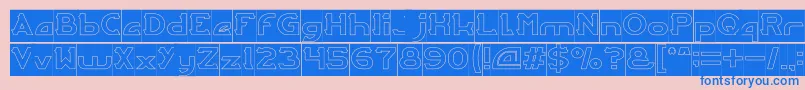 ARCADE Hollow Inverse-Schriftart – Blaue Schriften auf rosa Hintergrund