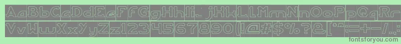 Шрифт ARCADE Hollow Inverse – серые шрифты на зелёном фоне