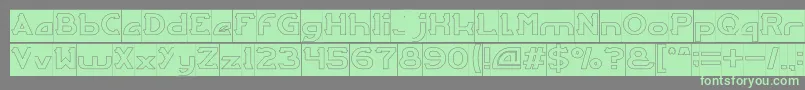 ARCADE Hollow Inverse-Schriftart – Grüne Schriften auf grauem Hintergrund