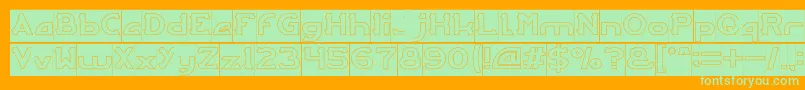 ARCADE Hollow Inverse Font – Green Fonts on Orange Background