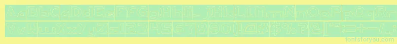 ARCADE Hollow Inverse Font – Green Fonts on Yellow Background