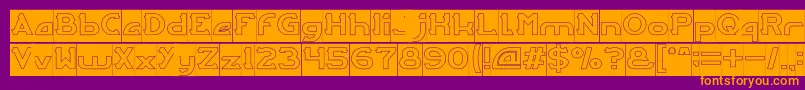 ARCADE Hollow Inverse Font – Orange Fonts on Purple Background