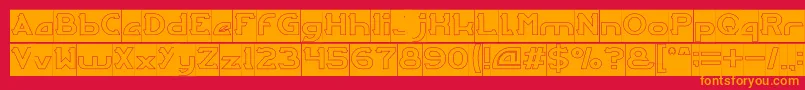 fuente ARCADE Hollow Inverse – Fuentes Naranjas Sobre Fondo Rojo
