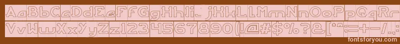 ARCADE Hollow Inverse-Schriftart – Rosa Schriften auf braunem Hintergrund