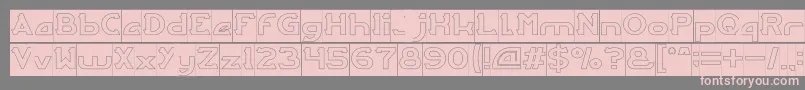 ARCADE Hollow Inverse Font – Pink Fonts on Gray Background