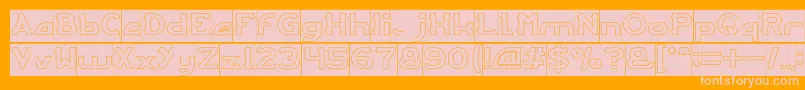 Więcej informacji o czcionce ARCADE Hollow Inverse Czcionka ARCADE Hollow Inverse – różowe czcionki na pomarańczowym tle