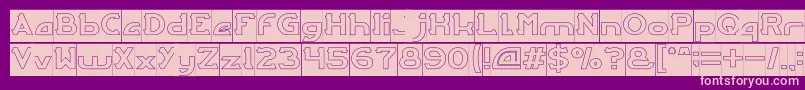 ARCADE Hollow Inverse Font – Pink Fonts on Purple Background