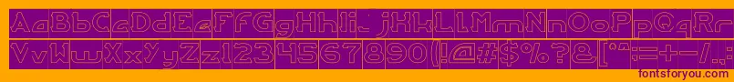 ARCADE Hollow Inverse Font – Purple Fonts on Orange Background