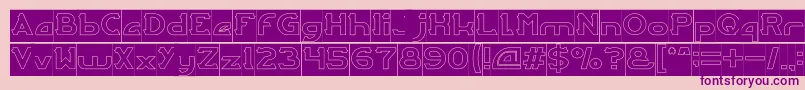 ARCADE Hollow Inverse Font – Purple Fonts on Pink Background