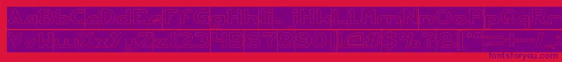 ARCADE Hollow Inverse-fontti – violetit fontit punaisella taustalla