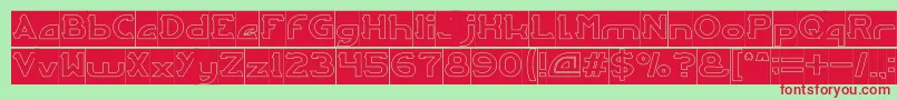 ARCADE Hollow Inverse Font – Red Fonts on Green Background