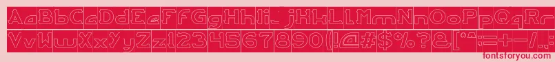 ARCADE Hollow Inverse Font – Red Fonts on Pink Background