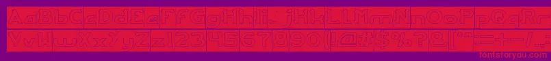 ARCADE Hollow Inverse-fontti – punaiset fontit violetilla taustalla