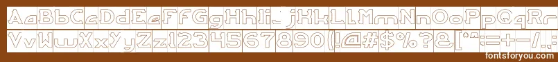 ARCADE Hollow Inverse-Schriftart – Weiße Schriften auf braunem Hintergrund