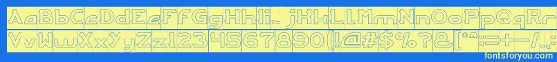 ARCADE Hollow Inverse Font – Yellow Fonts on Blue Background